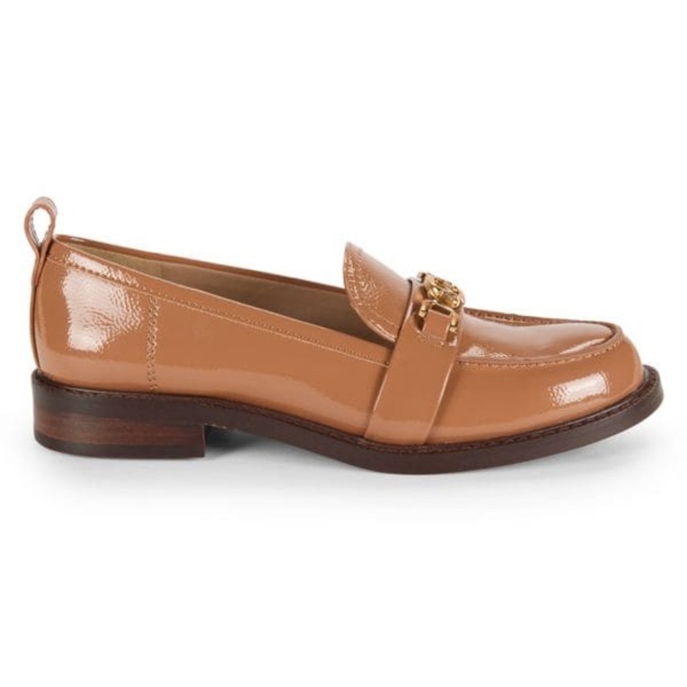 SAM EDELMAN Christy Patent Leather Loafers Camel Gold Size Women 8.5 M $150 MSRP - Picture 3 of 16